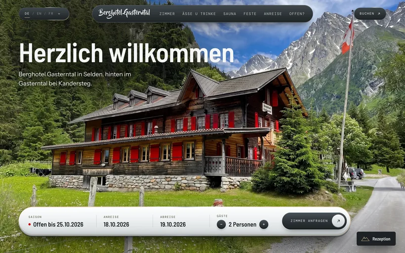 Die neue Startseite: Berghotel Gasterntal