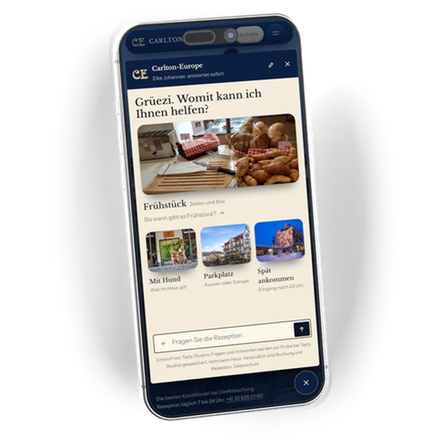 Die Rezeption im Chat am Handy