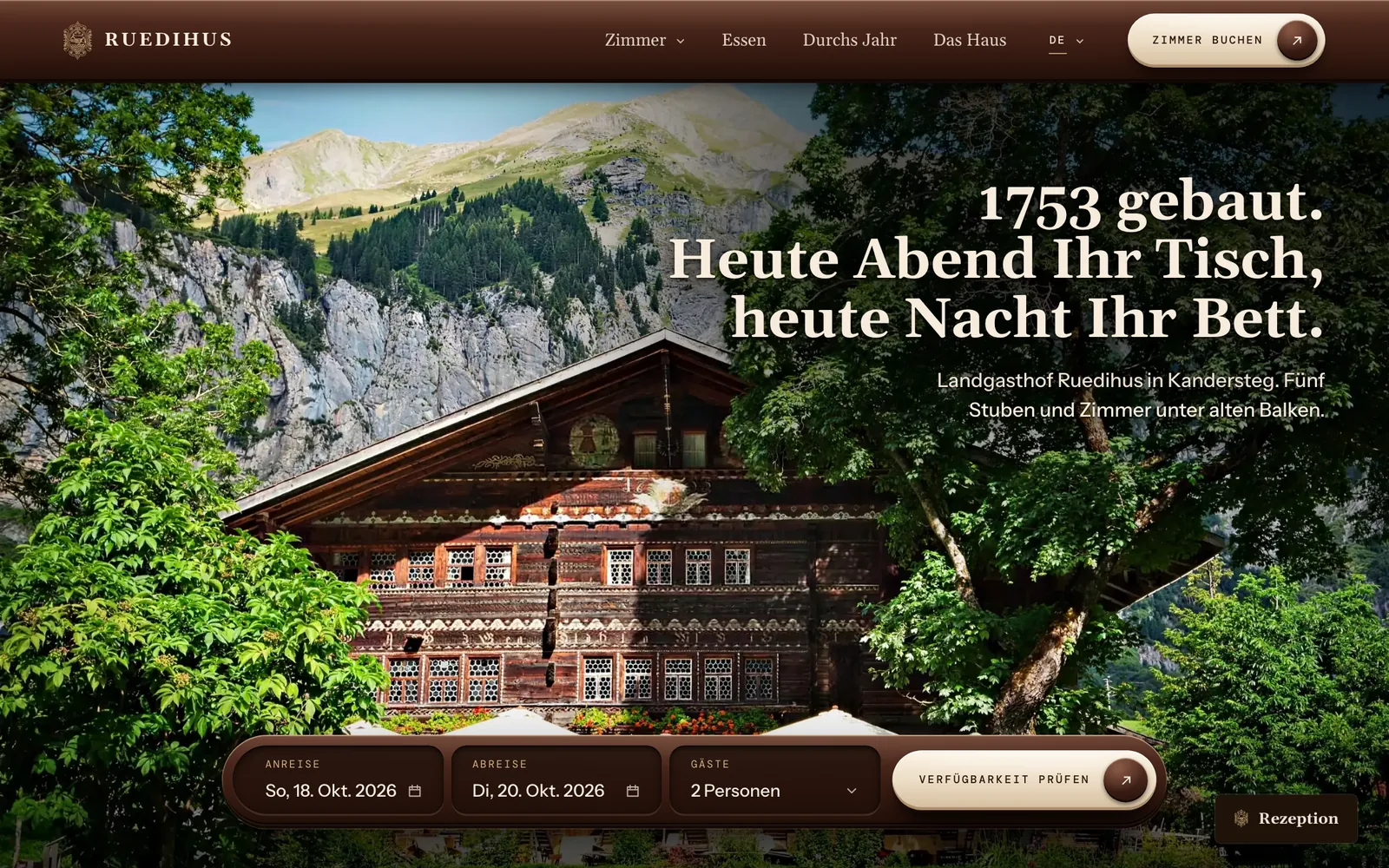 Die neue Startseite: Landgasthof Ruedihus